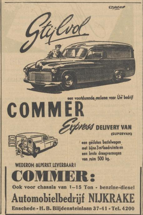 H.B. Blijdensteinlaan 37-41 Automobielbedrijf Nijkrake advertentie Tubantia 22-11-1952.jpg