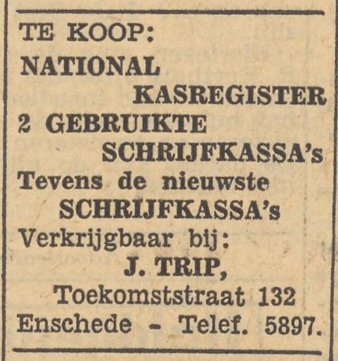 Toekomststraat 132 J. Trip advertentie Tubantia 13-11-1954.jpg
