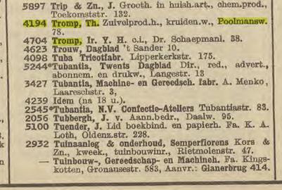 Poolmansweg 78 Th. Tromp zuivrlproductenhandel kruidenierswaren. Telefoonboek 1950.jpg