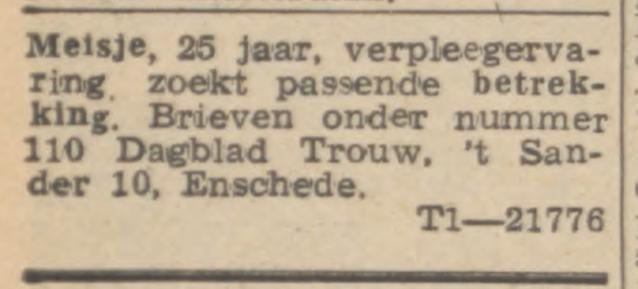 't Sander 10 Dagblad Trouw advertentie 7-11-1951.jpg