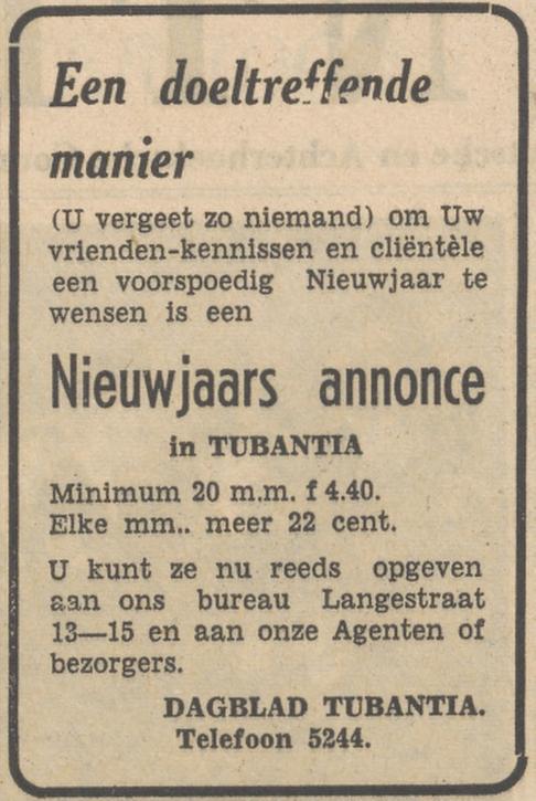 Langestraat 13-15 Dagblad Tubantia advertentie 6-12-1952.jpg