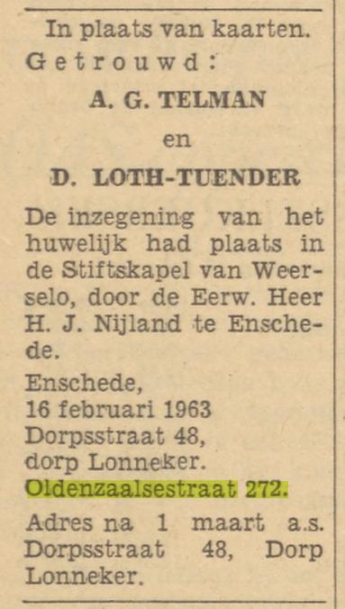 Oldenzaalsestraat 272 D. Loth-Tuender advertentie Tubantia 18-2-1963.jpg
