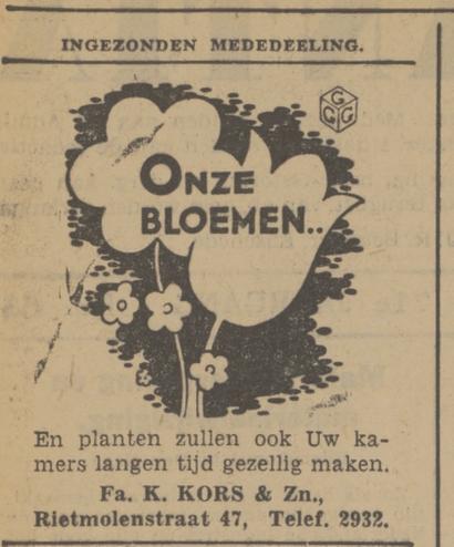 Rietmolenstraat 47 Fa. K. Kors & Zn. advertentie Tubantia 21-3-1942.jpg