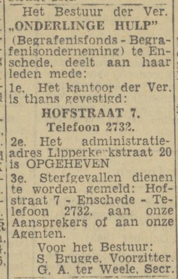 Hofstraat 7 Begrafenisfonds. tel. 2732. advertentie Twentsch nieuwsblad 23-11-1943.jpg