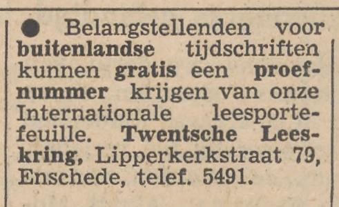 Lipperkerkstraat 79 Twentsche Leeskring advertentie Tubantia 20-11-1953.jpg