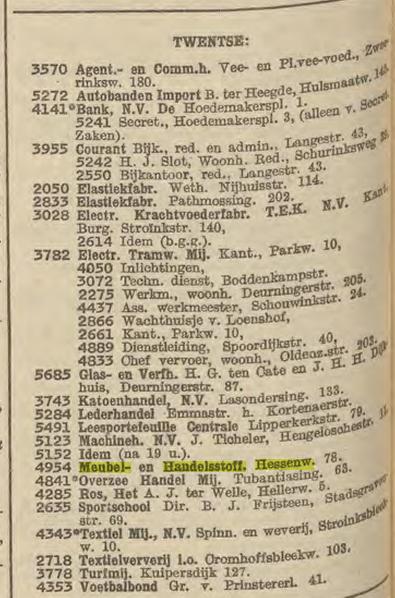 Hessenweg 78 Twentse Meubel- en Handelsstoffen. Telefoonboek 1950.jpg
