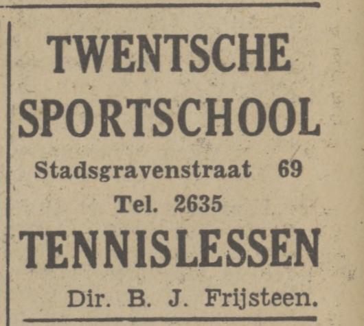 Stadsgravenstraat 69 B.J. Frijsteen Twentse Sportschool advertentie Tubantia 21-3-1947.jpg