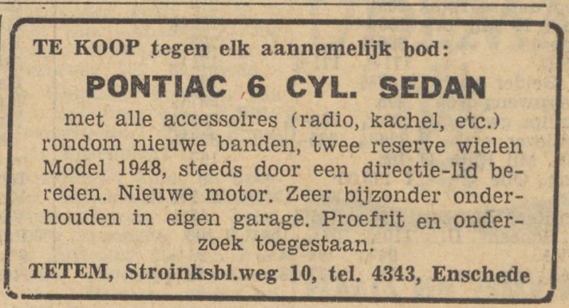 Stroinksbleekweg 10 Tetem advertentie Tubantia 12-5-1958.jpg