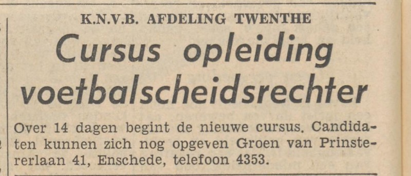 Groen van Prinstererlaan 41 K.N.V.B. afdeling Twenthe advertentie Tubantia 3-10-1958.jpg