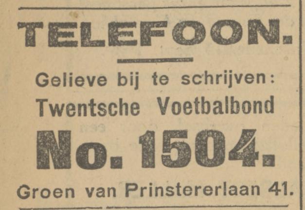 Groen van Prinstererlaan 41 Twentsche Voetbalbond advertentie Tubantia 14-9-1927.jpg