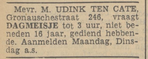Gronausestraat 246 M. Udink ten Cate advertentie Tubantia 7-11-1936.jpg