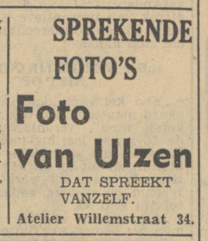 Willemstraat 34 Foto van Ulzen advertentie Tubantia 17-11-1950.jpg