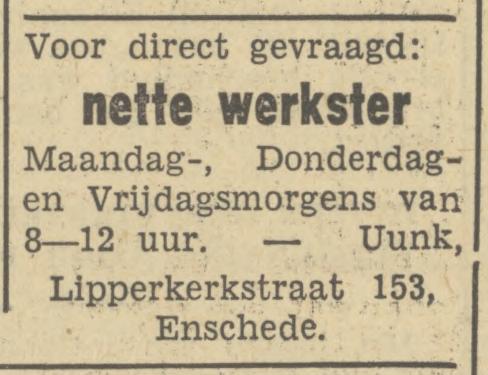 Lipperkerkstraat 153 Uunk advertentie Tubantia 4933.jpg