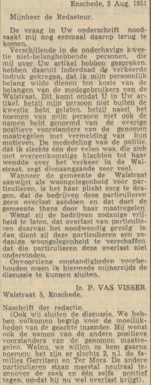 Wlastraat Ir. P. Vas Visser krantenbericht Tubantia 4-8-1951.jpg