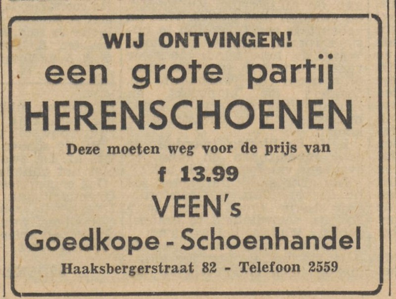 Haaksbergerstraat 82 Schoenhandel Veen advertentie Tubantia 13-1-1956.jpg