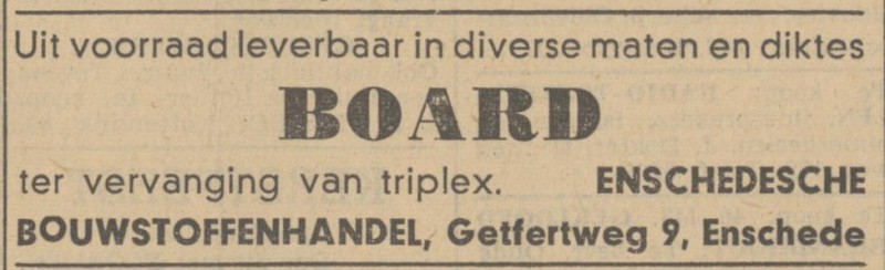 Getfertweg 9 Enschedesche Bouwstuffenhandel advertentie Tubantia 21-12-1940.jpg