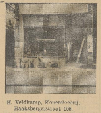 Haaksbergerstraat 105 H. Veldkamp koperslagerij krantenfoto Tubantia 19-6-1934.jpg