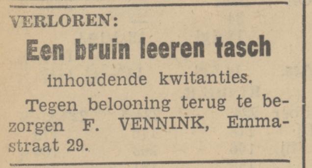 Emmastraat 29 F. Vennink advertentie Tubantia 19-10-1936.jpg