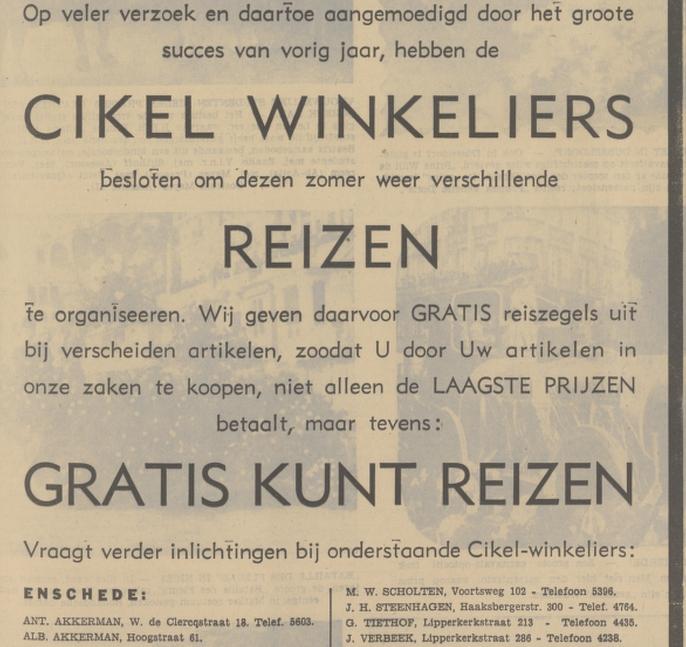 Lipperkerkstraat 286 Cikel winkelier J. Verbeek advertentie Tubantia 1-3-1938.jpg