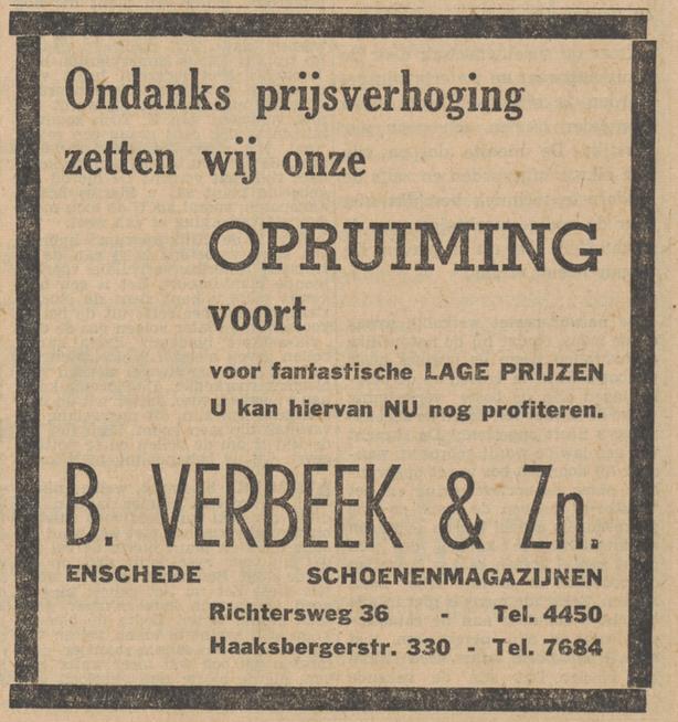 Richetersweg 36 B. Verbeek & Zn. advertentie Tubantia 15-1-1954.jpg