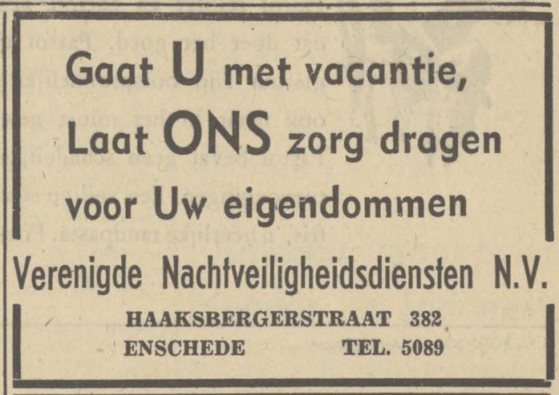 Haaksbergerstraat 382 Verenigde Nachtveiligheidsdiensten N.V. advertentie Tubantia 15-7-1949.jpg