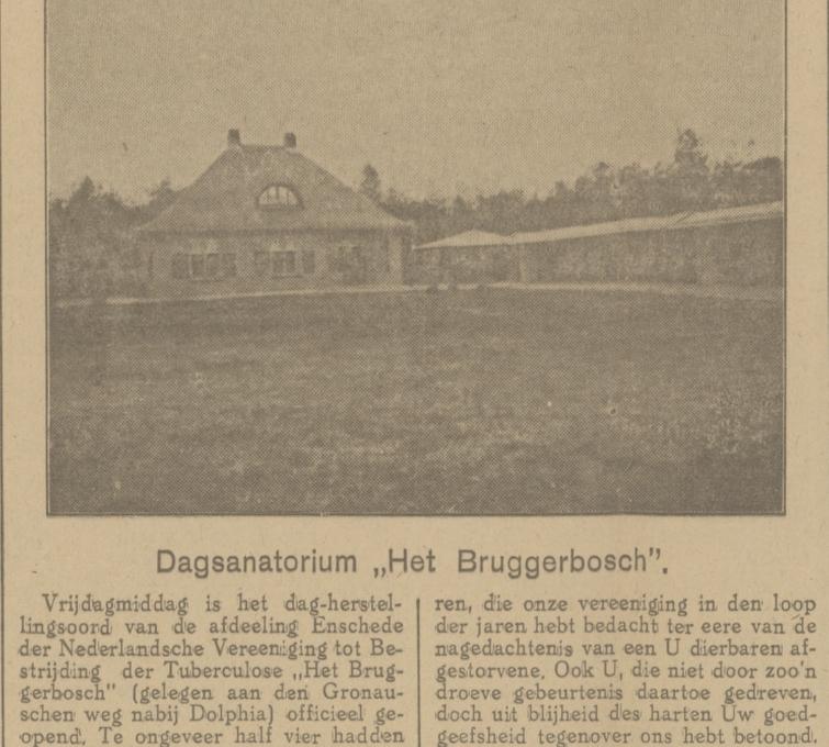 Bruggerbosch Dagsanatorium Tuberculosevereniging krantenfoto Tubantia 2-6-1923.jpg