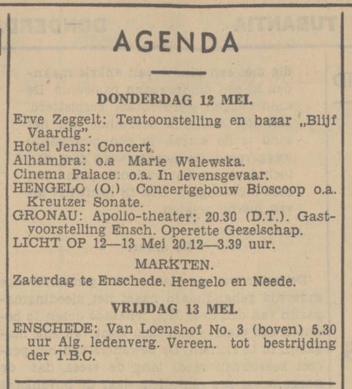 Van Loenshof 3 Vereniging tot Bestrijding der T.B.C. krantenbericht Tubantia 12-5-1938.jpg