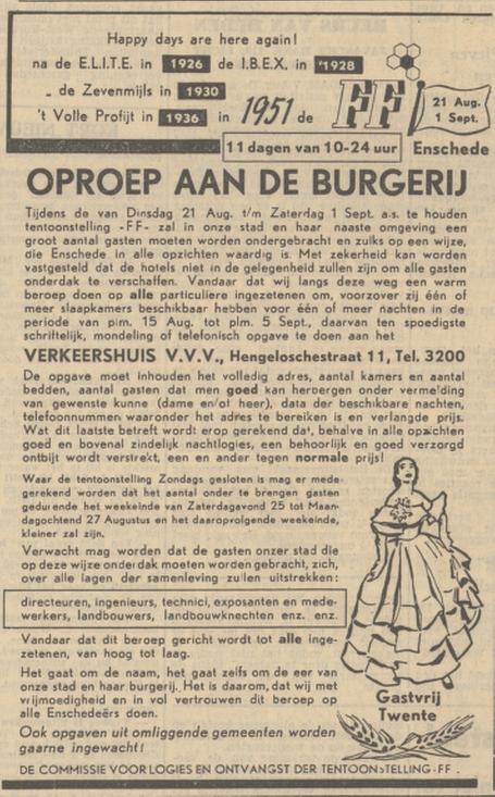 Hengelosestraat 11 Verkeershuis V.V.V. advertentie Tubantia 7-8-1951.jpg
