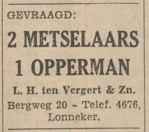 Bergweg 20 Lonneker L.H. ten Vergert & Zn. r advertentie Tubantia2-10-1953.jpg