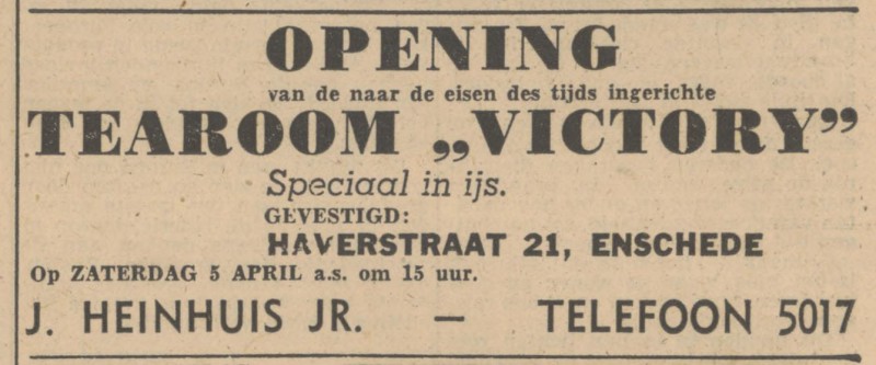 Haverstraat 21 Tearoom Victory adverentie Tubantia 3-4-1947.jpg