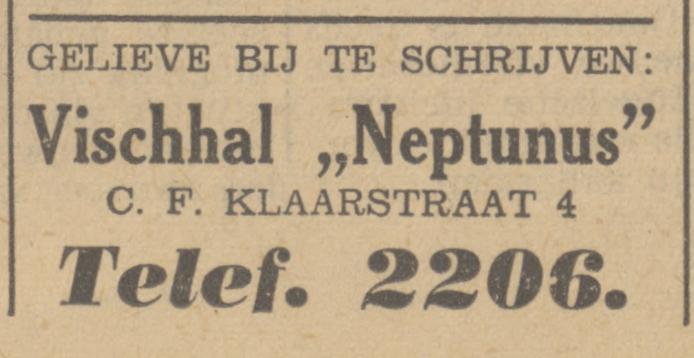 C.F. Klaarstraat 4 vishal Neptunus advertentie Tubantia 4-5-1941.jpg