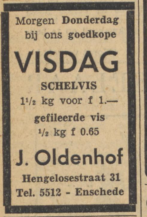 Hengelosestraat 31 vishandel J. Oldenhof advertentie Tubantia 20-6-56.jpg