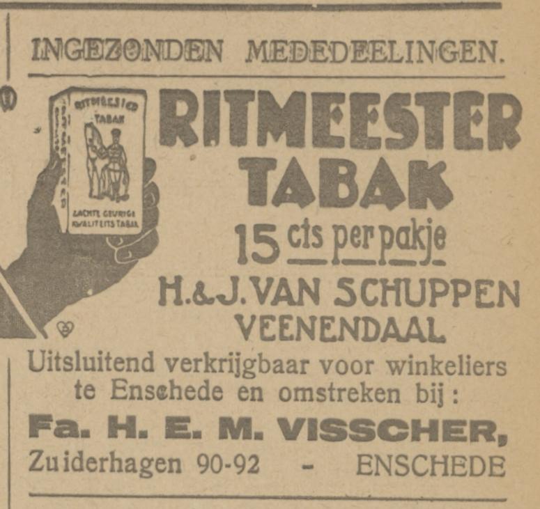Zuiderhagen 90-92 Fa. H.E.M. Visscher advertentie Tubantia 13-6-1924.jpg