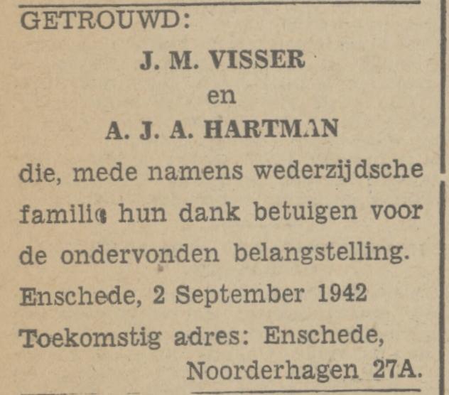 Noorderhagen 27A J.M. Visser advertentie Tubantia 2-9-1942.jpg