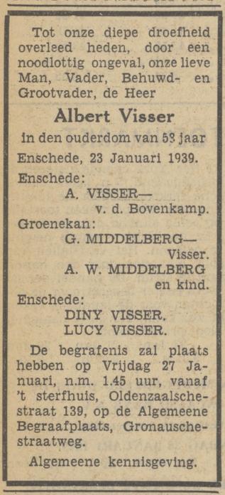 Oldenzaalsestraat 139 A. Visser-v.d. Bovenkamp advertentie Tubantia 24-1-1939.jpg