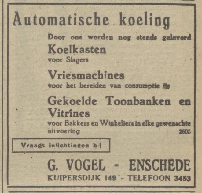 Kuipersdijk 149 G. Vogel advertentie Dagblad van het Oosten 14-3-1942.jpg