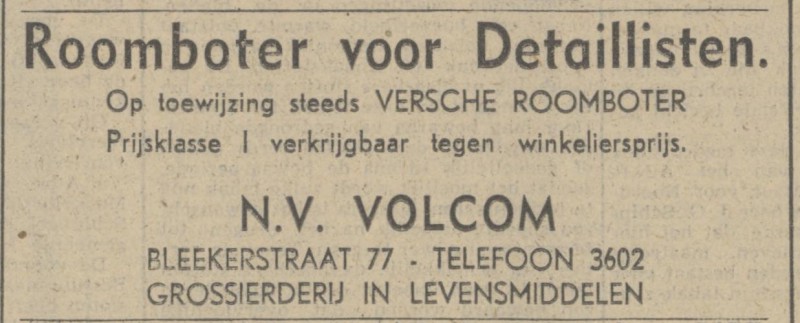 Blekerstraat 77 N.V. Volcom advertentie Tubantia 24-8-1942.jpg
