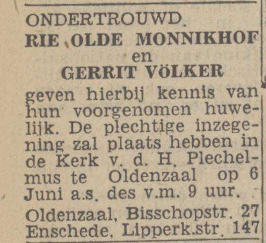 Lip;perkerkstraat 147 G. Völker advertentie Twentsch nieuwsblad 15+5+1944.jpg