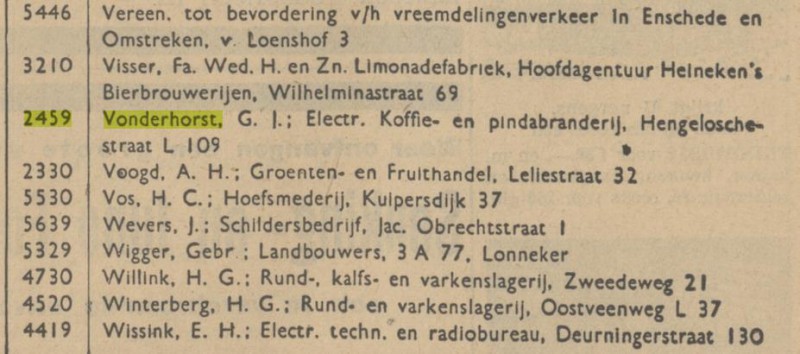 Hengelosestraat G.J. Vonderhorst Electr. Koffie- en Pindabranderij advertentie Tubantia 31-8-1935.jpg