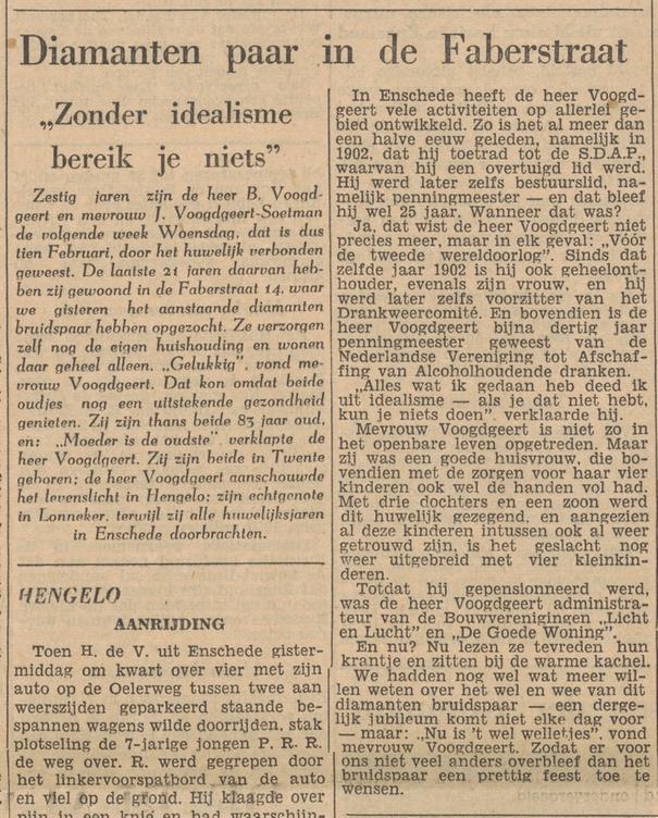 Faberstraat 14 Fam. Voogdgeert krantenbericht Tubantia 5-2-1954.jpg