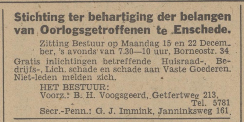 Getfertweg 213 B.H. Voogsgeerd advertentie Tubantia 12-12-1947.jpg