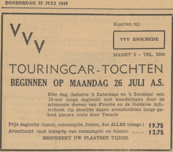 Markt 5 V.V.V. advertentie Tubantia 22-7-1948.jpg