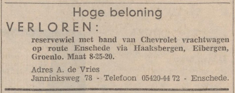 Janninksweg 78 A. de Vries advertentie Tubantia 28-11-1964.jpg