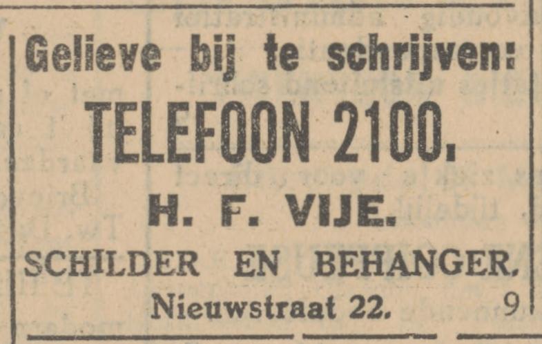 Nieuwstraat 22 H.F. Vije schulder advertentie Tubantia 11-3-1930.jpg