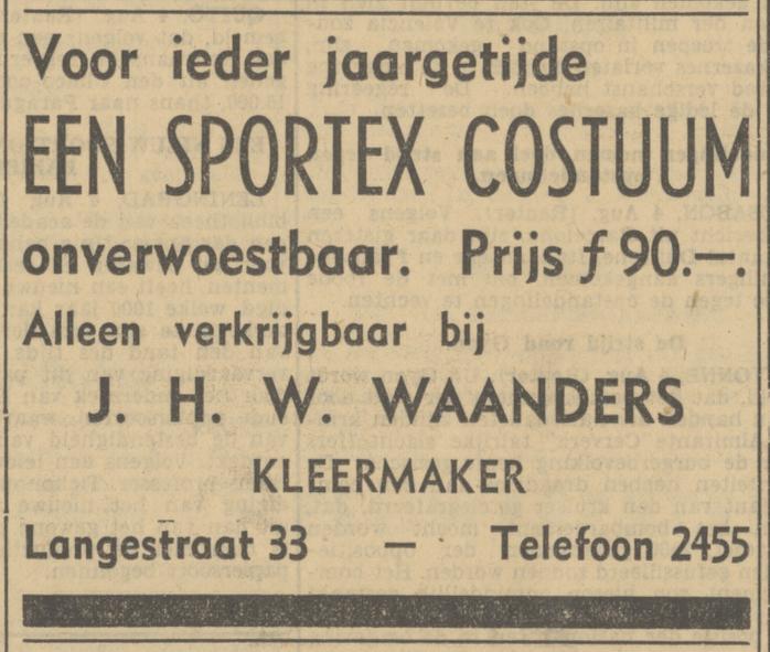 Langestraat 33 kleermaker J.H.W. Waanders advertentie Tubantia 4-8-1936.jpg