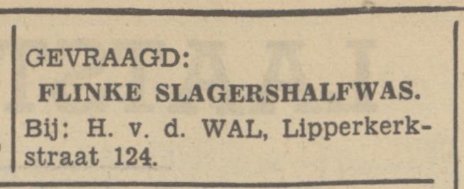 Lipperkerkstraat 124 slagerij H. v.d. Wal advertentie Tubantia 322-10-1937.jpg