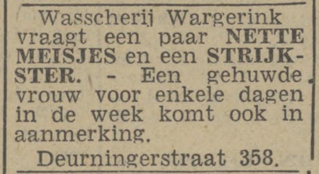 Deurningerstraat 348 wasserij Wargerink advertentie Twentsch nieuwsblad 8-7-1943.jpg