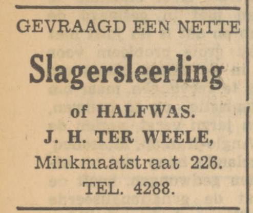 Minkmaatstraat 226 slagerij J.H. ter Weele advertentie Tubantia 27-6-1951.jpg