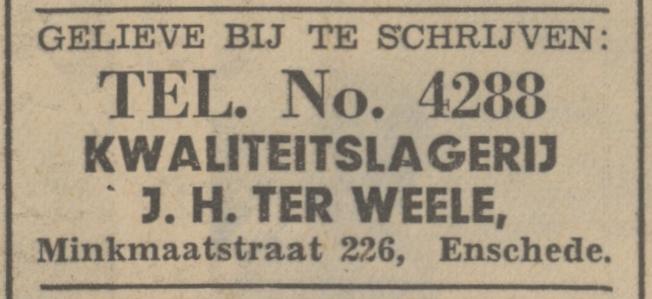 Minkmaatstraat 226 slagerij J.H. ter Weele advertentie Tubantia 7-10-1936.jpg