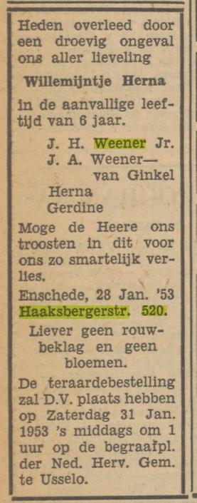 Haaksbergerstraat 520 J.H. Weener advertentie Tubantia 29-1-1953.jpg